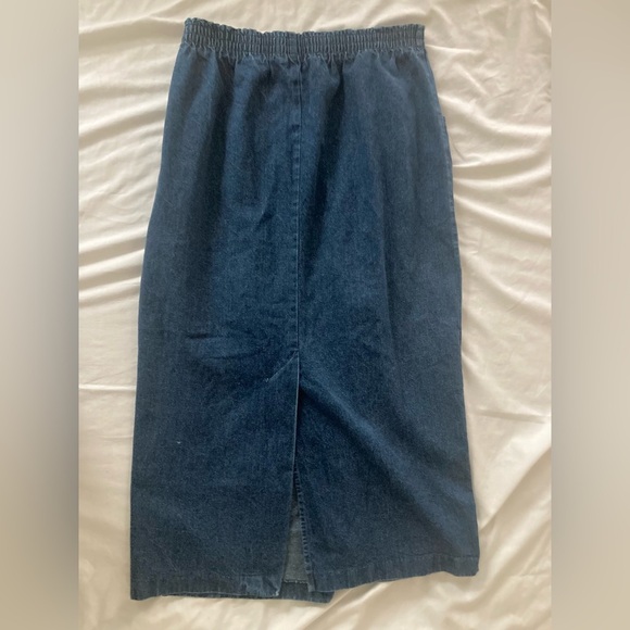 Vintage 1980s Levi's Blue Denim Midi Skirt Size 14 - Picture 4 of 8